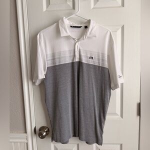 Travis Mathew White and Gray Men's Polo